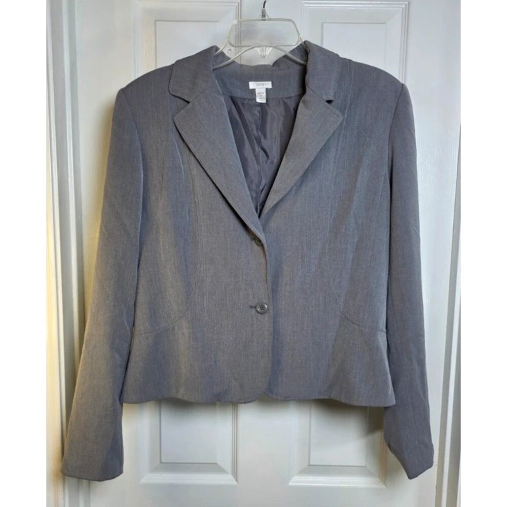 Apt. 9 Heather Gray 2-Button Stretch Blazer Jacket - Women's Size 14
